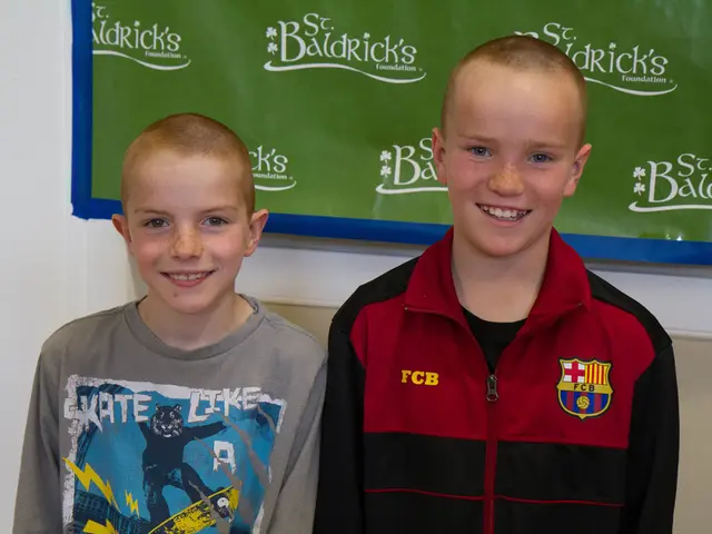 In this picture I can see couple of boys standing with a smile on their faces and looks like a...