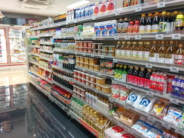 In this image there is a super market, in that super market there are groceries.